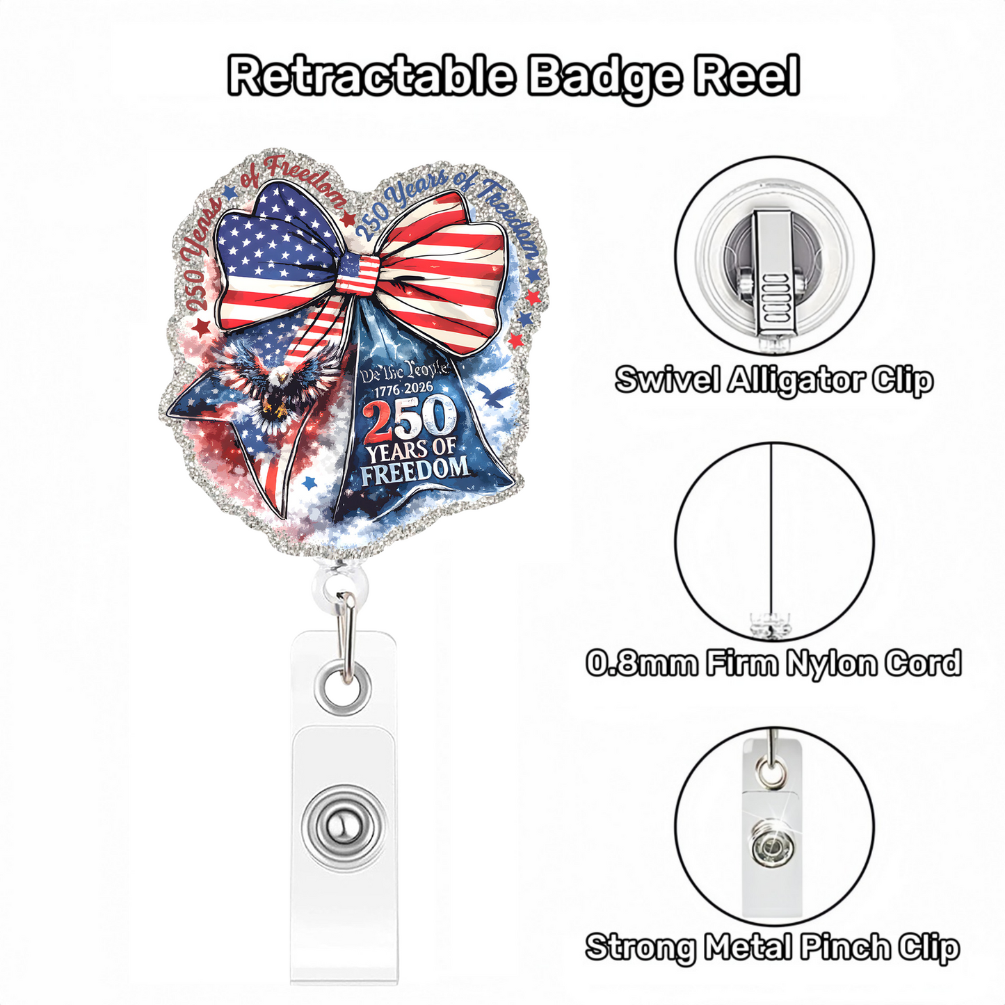 Acrylic Flag In The Shape Of A Bow Badge Reel