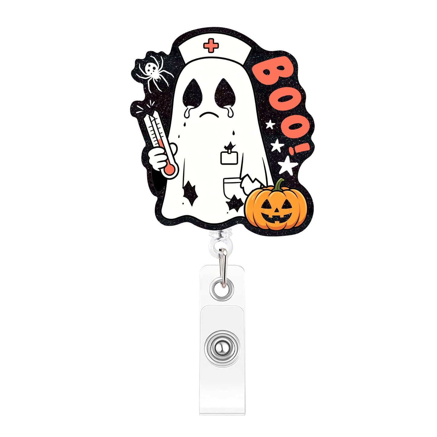 BOO Explosion Temperature Gauge Acrylic Badge Reel