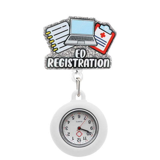 Acrylic ED Registration Badge Reel with Fob Watch