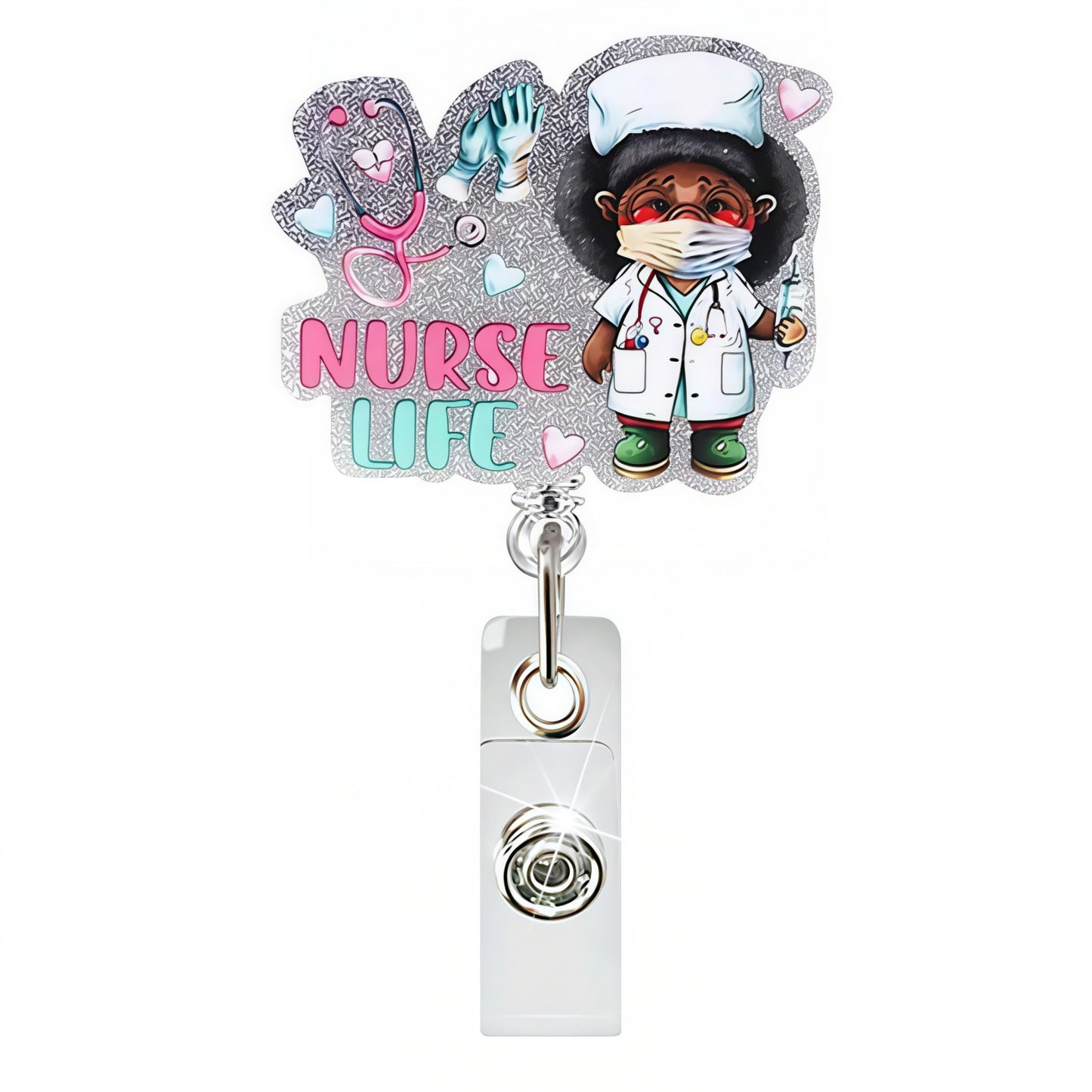 Acrylic The Dark-Skinned Nurse Badge Reel
