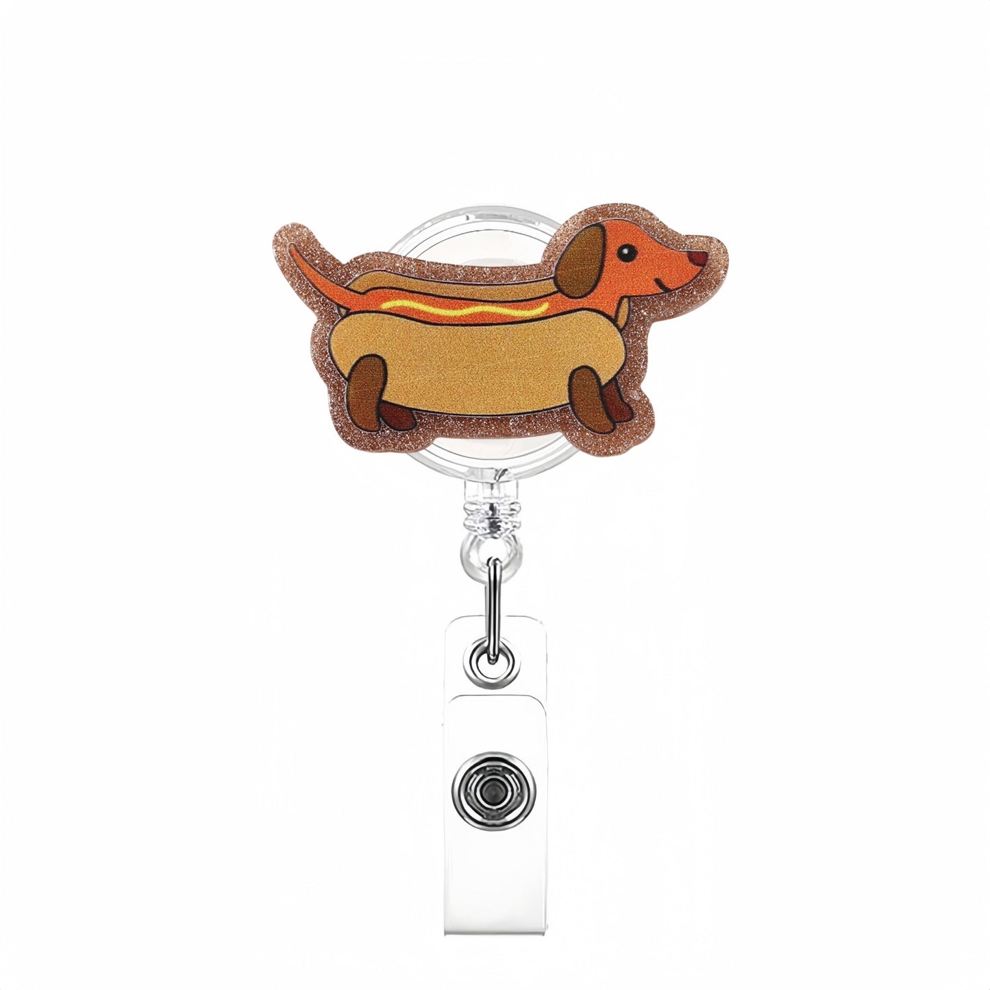 Acrylic Hotdog Retractale Badge Reel