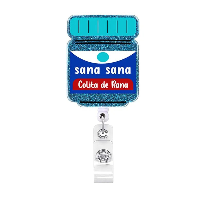 Acrylic Blue Medicine Bottle Retractable Badge Reel