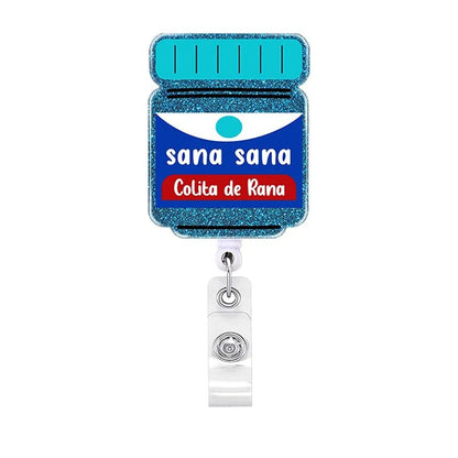 Acrylic Blue Medicine Bottle Retractable Badge Reel