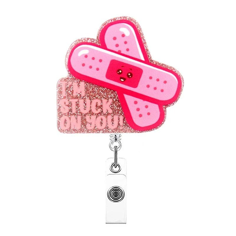 Acrylic Stuck On You Band Aid Badge Reel