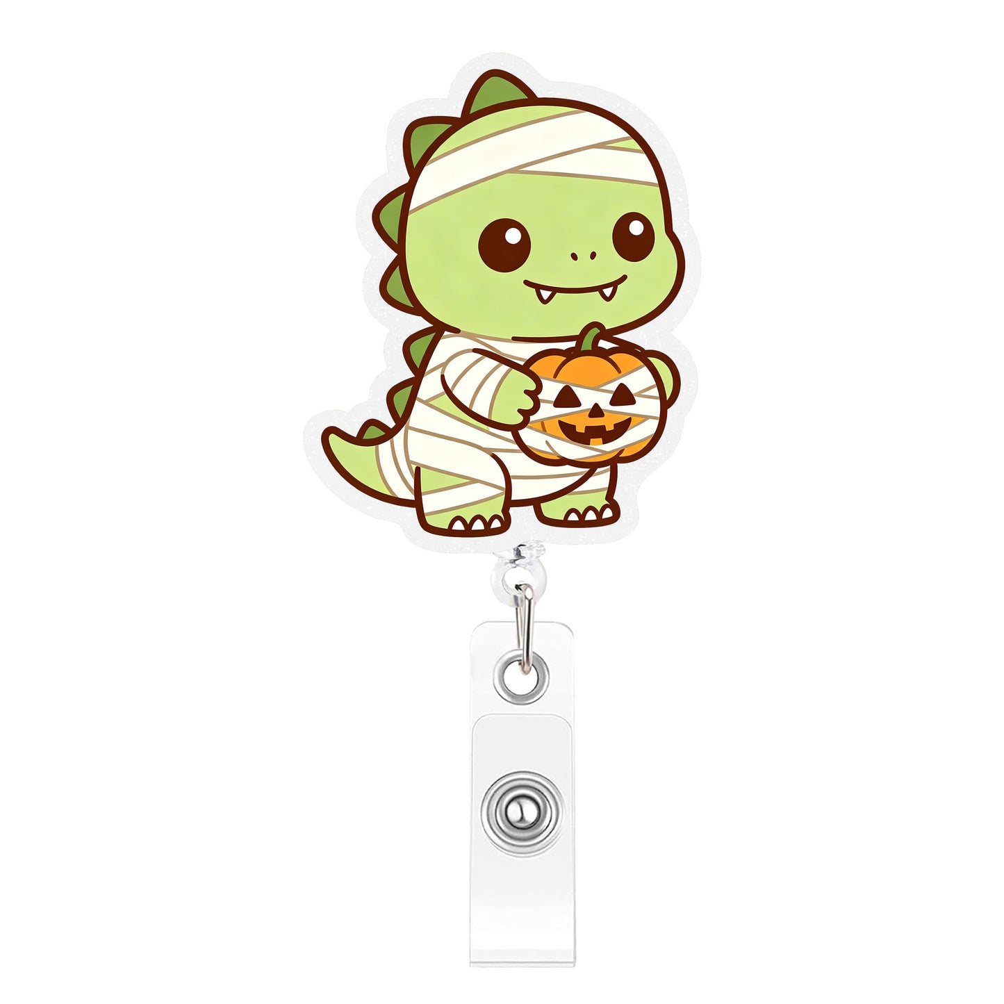 Mummy Dinosaur Acrylic Badge Reel