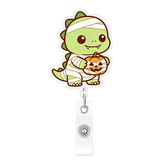 Mummy Dinosaur Acrylic Badge Reel
