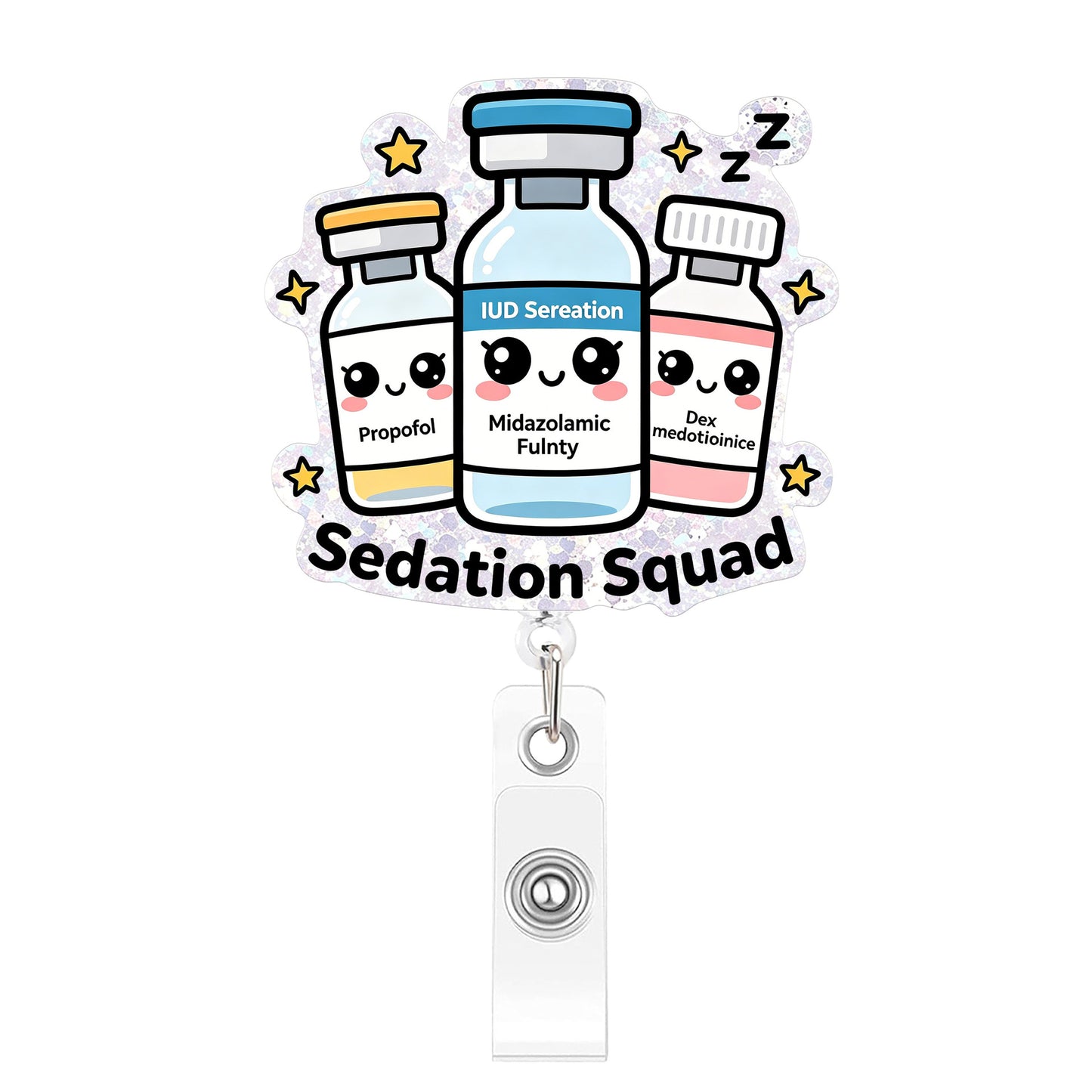 Sedation Squad Acrylic Badge Reel