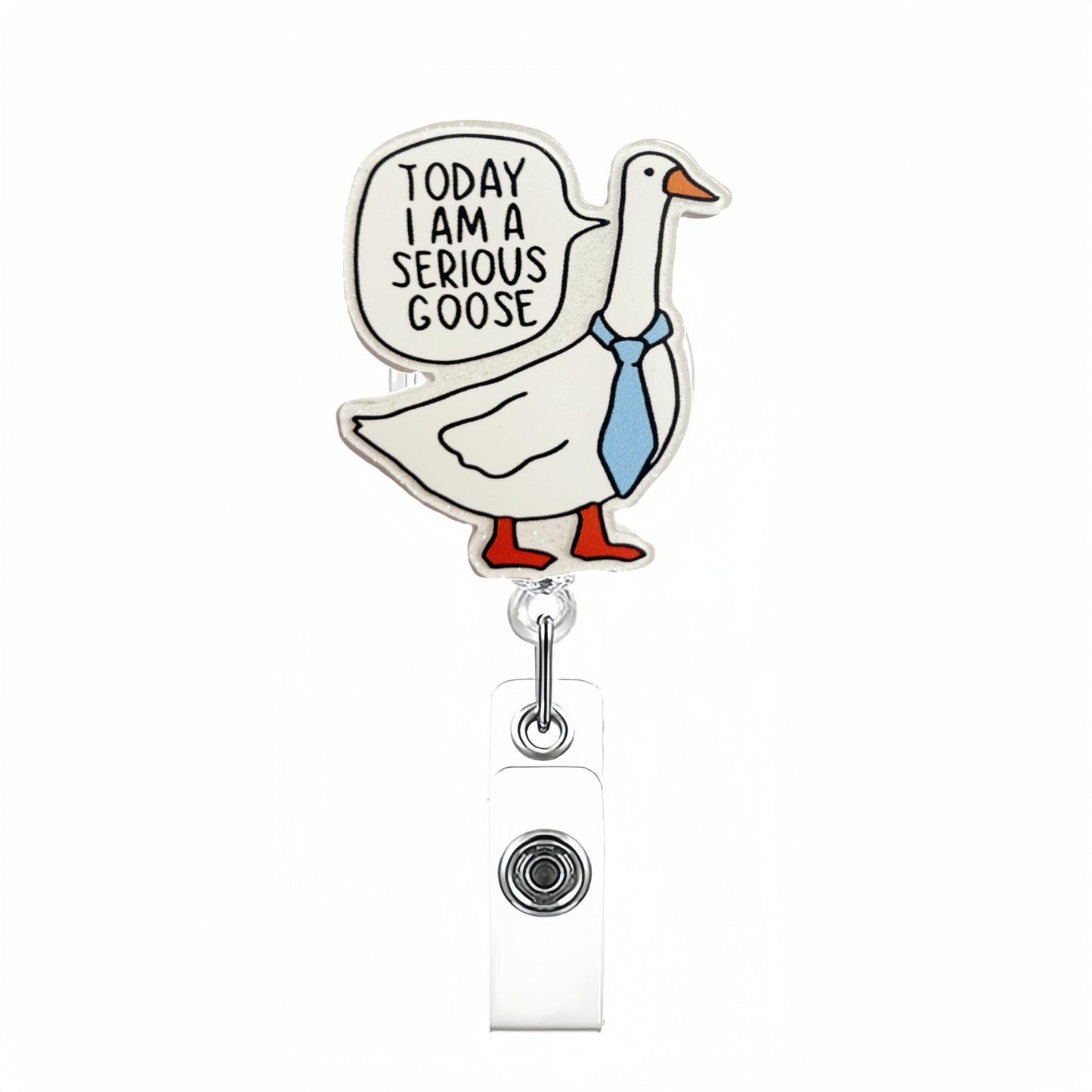 Acrylic Blue Tied Goose Badge Reel