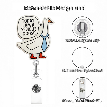 Acrylic Blue Tied Goose Badge Reel