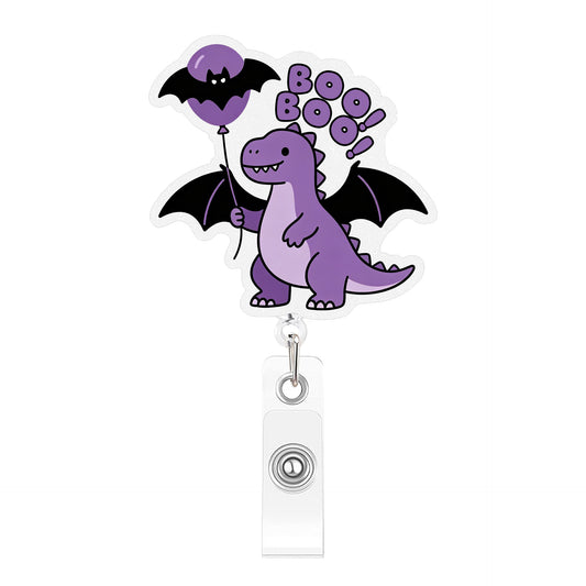 Black Purple Qi Ball Dragon Acrylic Badge Reel