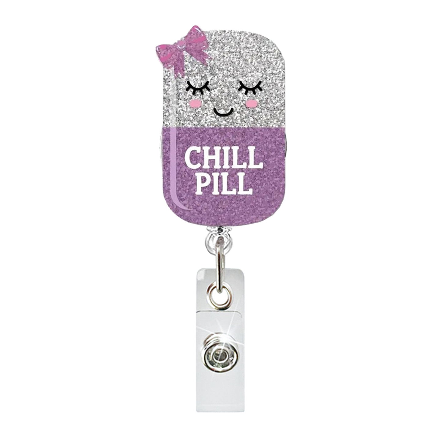 Acrylic Chill Pill Vertical Capsule Badge Reel