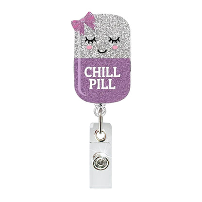 Acrylic Chill Pill Vertical Capsule Badge Reel