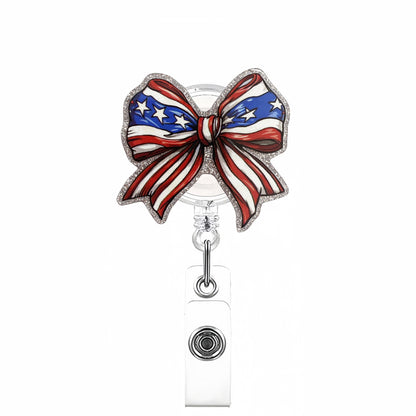 Acrylic The Flag in the Shape of A Bow Badge Reel