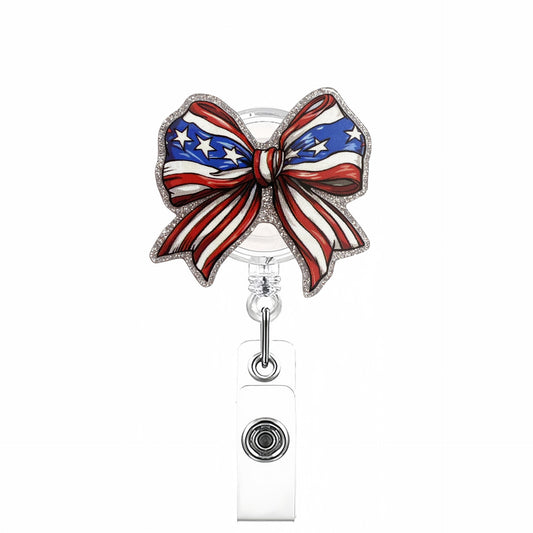 Acrylic The Flag in the Shape of A Bow Badge Reel