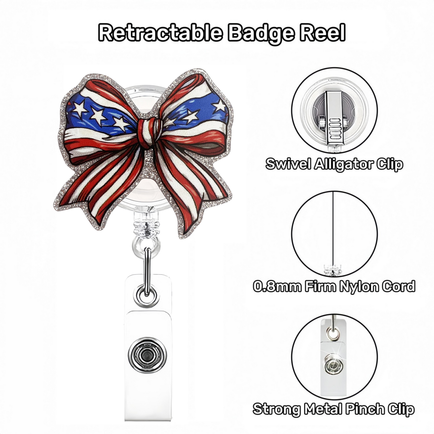Acrylic The Flag in the Shape of A Bow Badge Reel