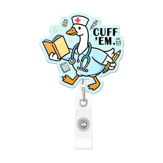 Blue Goose Carrying Notebook Acrylic Badge Reel