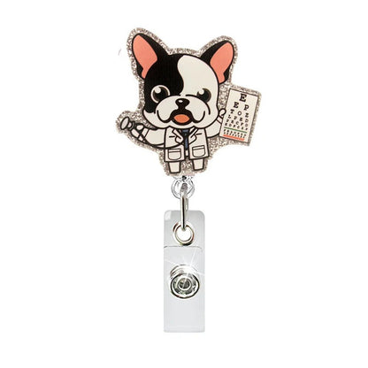 Acrylic Cute Dog Doctor Badge Reel