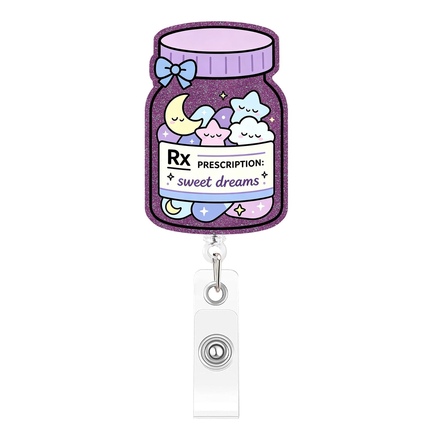 Purple Bottle Acrylic Badge Reel