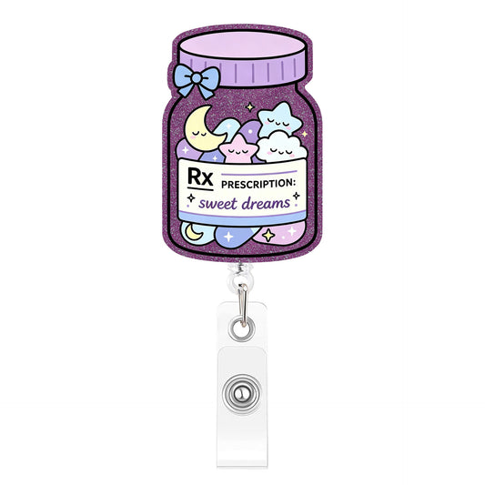 Purple Bottle Acrylic Badge Reel