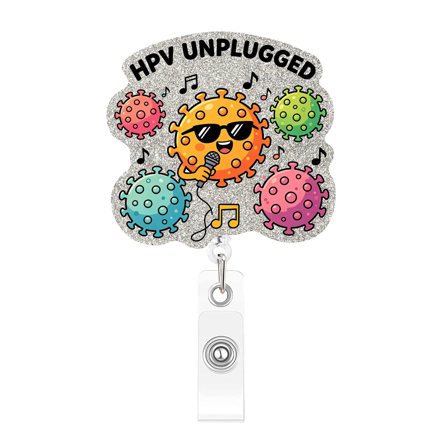 Drive Away The Virus Acrylic Badge Reel