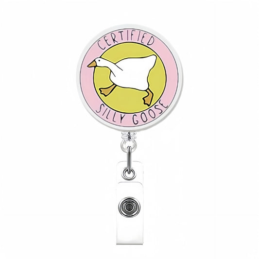 Acrylic Certified Silly Goose Badge Reel