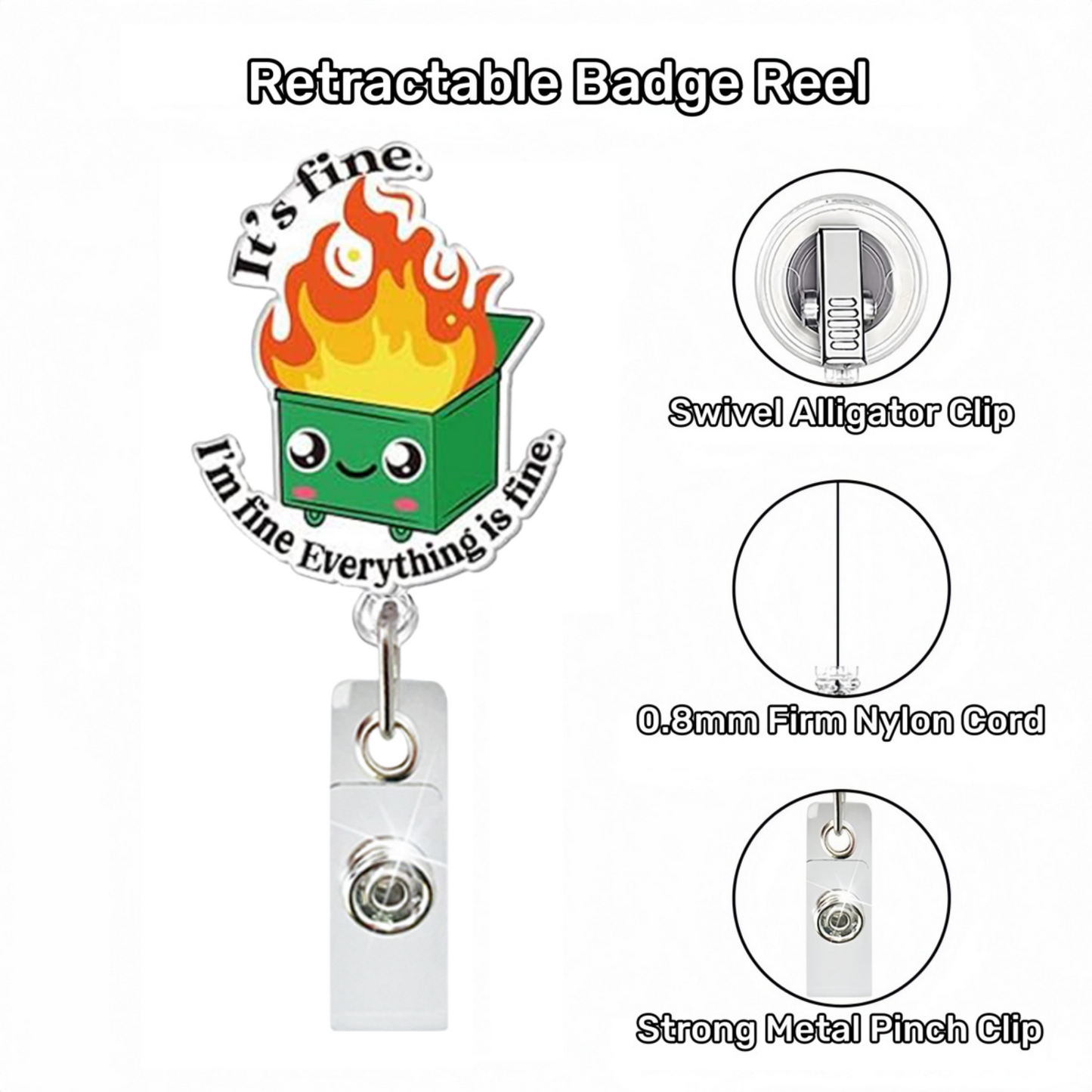 Acrylic It‘s Fine Badge Reel