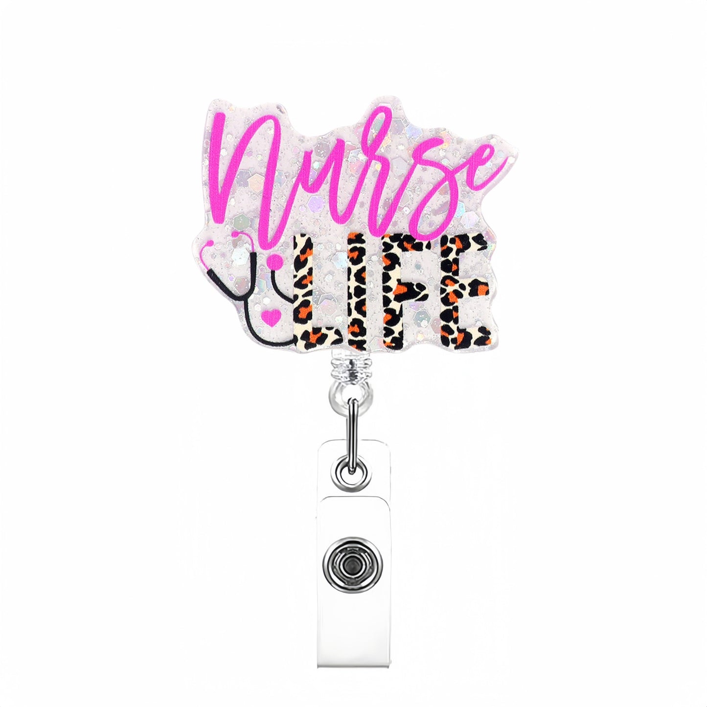 Acrylic Nurse Life Retractable Badge Reel