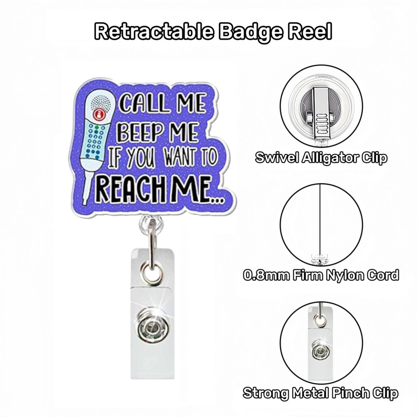 Acrylic If You Want Reach me Badge Reel