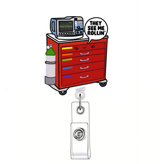Acrylic Emergency Cart Badge Reel
