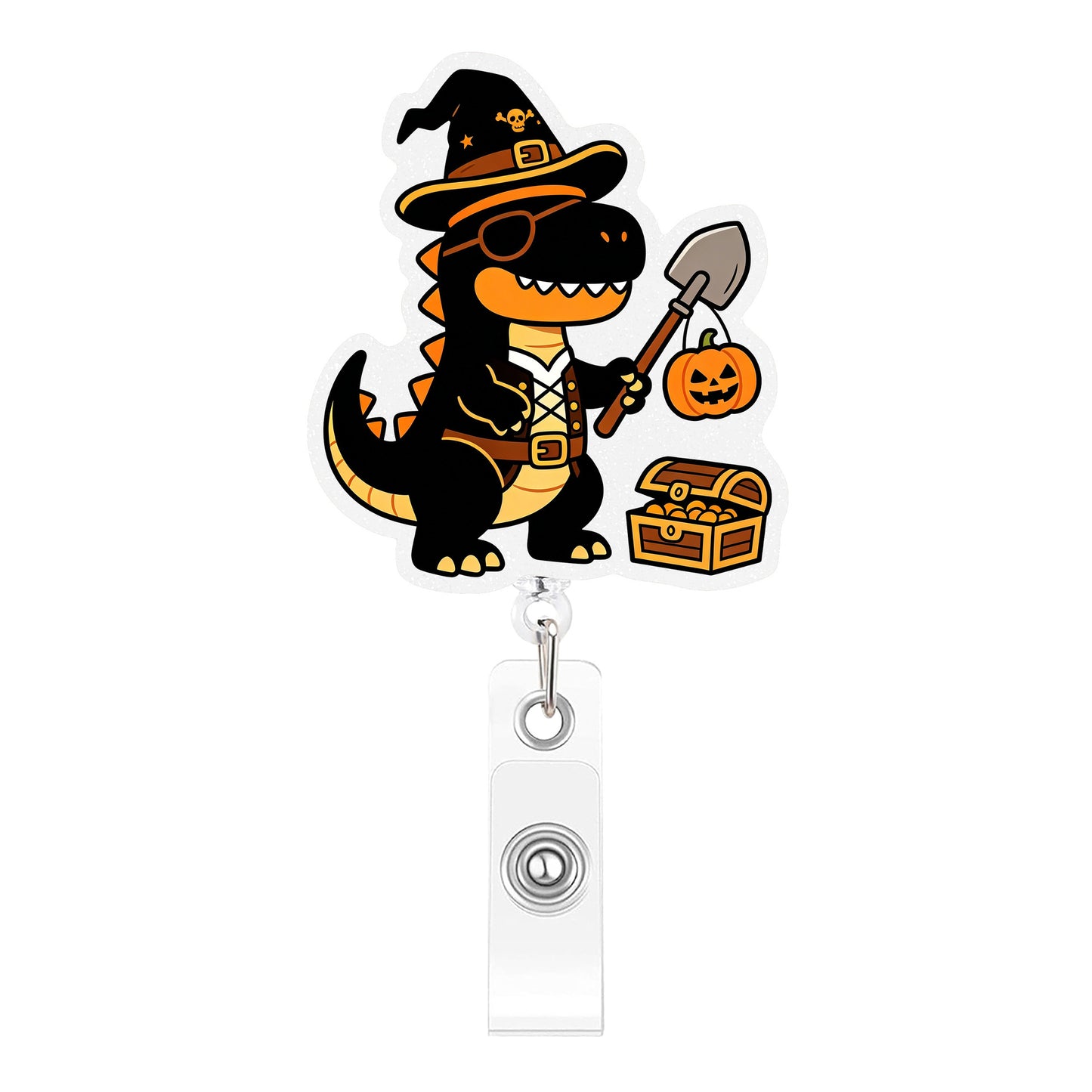 Black Pirate Dragon Acrylic Badge Reel