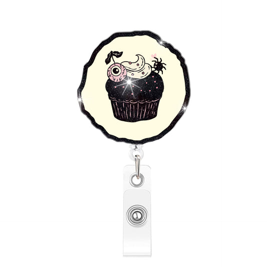 Round Black Cake Acrylic Badge Reel