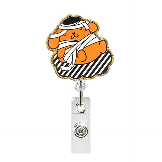 Acrylic Tied Up Injuired Dog Badge Reel