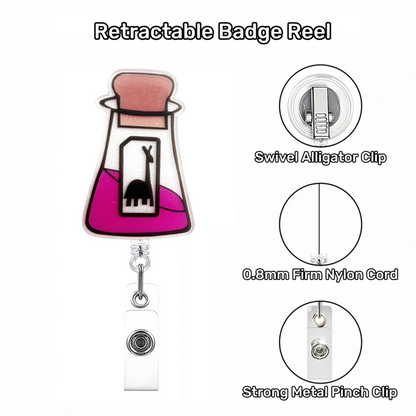 Acrylic Laboratory Reagent Bottle Badge Reel