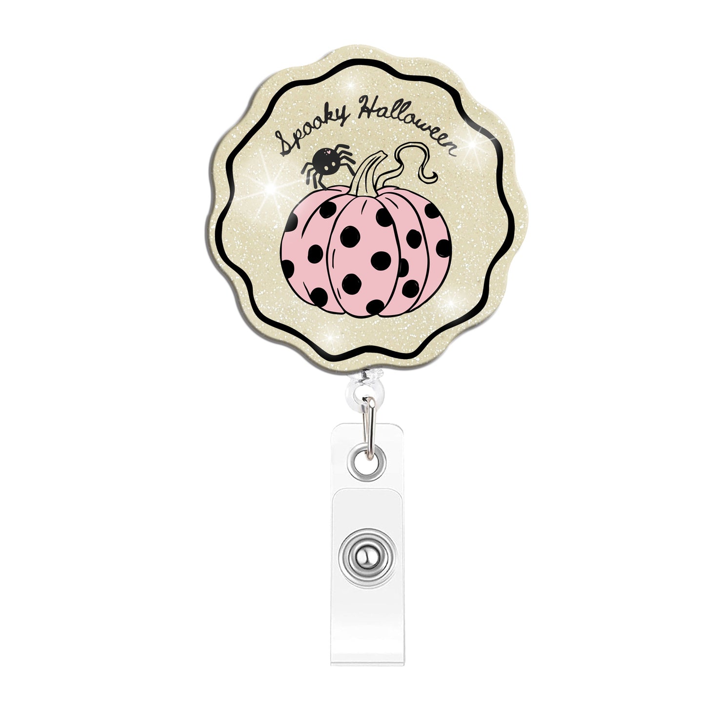 Round Coffee Spider Acrylic Badge Reel