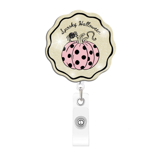Round Coffee Spider Acrylic Badge Reel