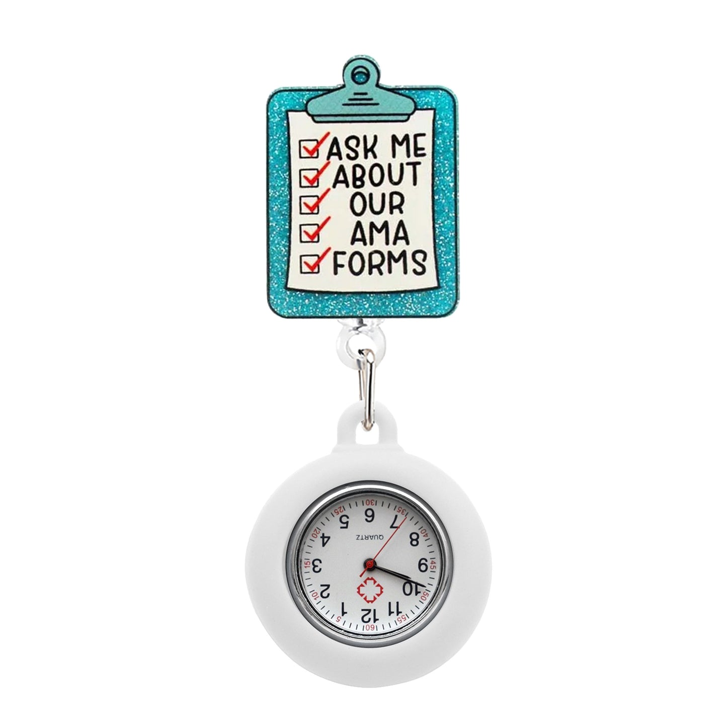 Note Pad Badge Reel with Fob Watch