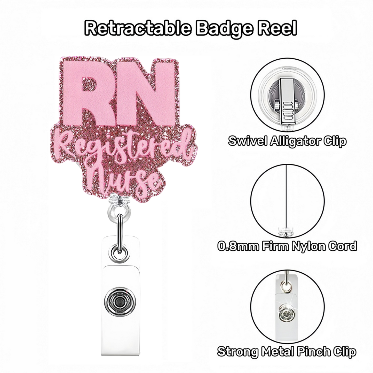 Acrylic Registered Nurse Badge Reel