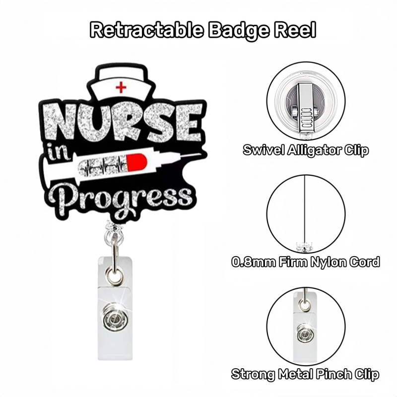 Acrylic Nurse in Progress Badge Reel