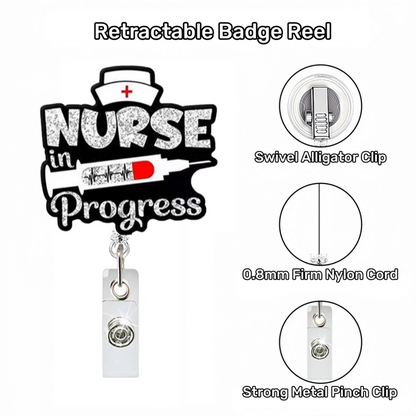 Acrylic Nurse in Progress Badge Reel