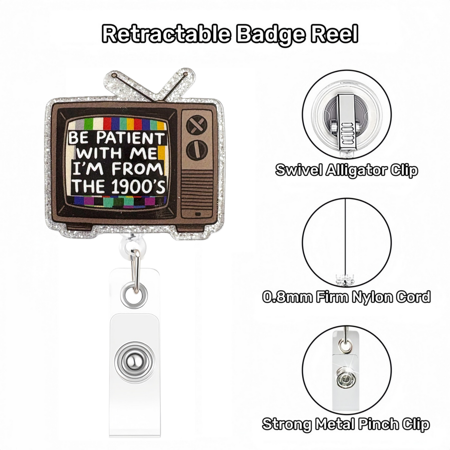 Acrylic Be Patient With Me Badge Reel