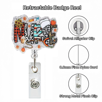 Acrylic Various Patterns Nurse Badge Reel