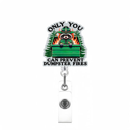 Acrylic Only You Raccoon Badge Reel