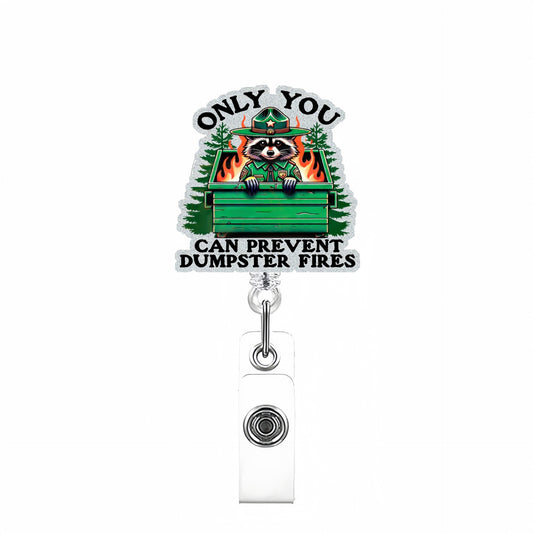 Acrylic Only You Raccoon Badge Reel