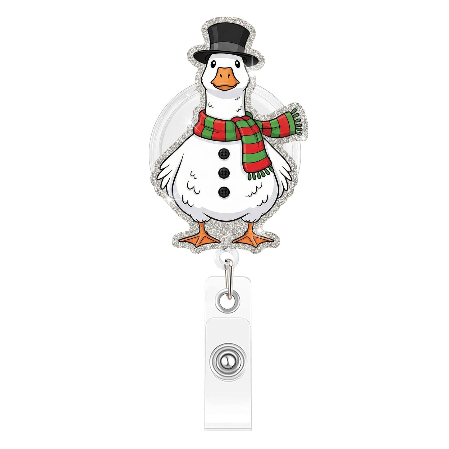 Old Money Christmas Goose Acrylic Badge Reel