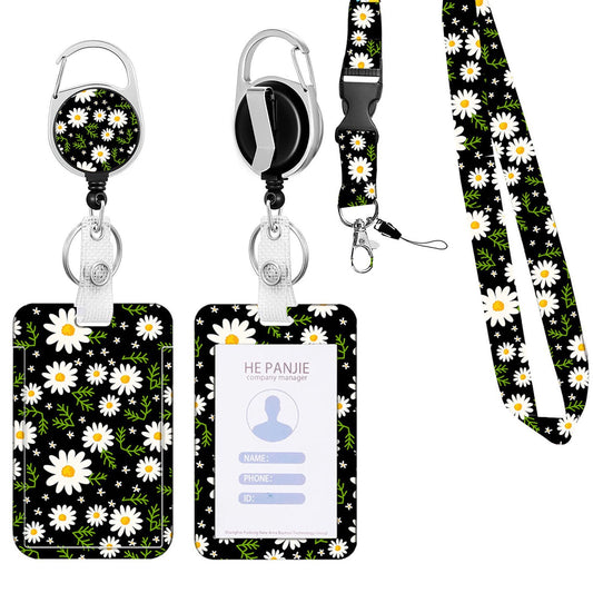 Daisy Print ID Badge Holder Set
