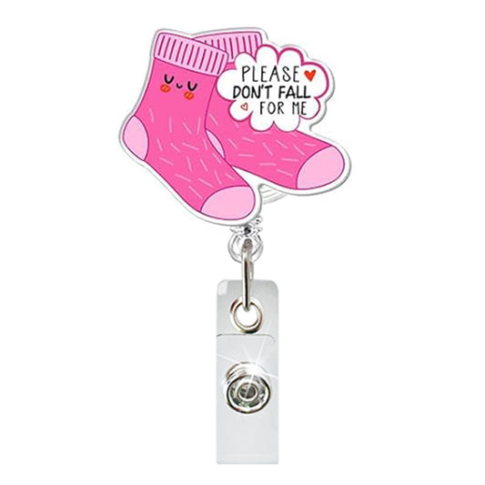 Acrylic Please Don't Fall for Me Badge Reel