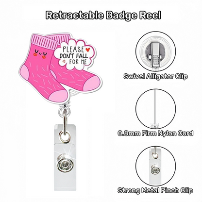 Acrylic Please Don't Fall for Me Badge Reel