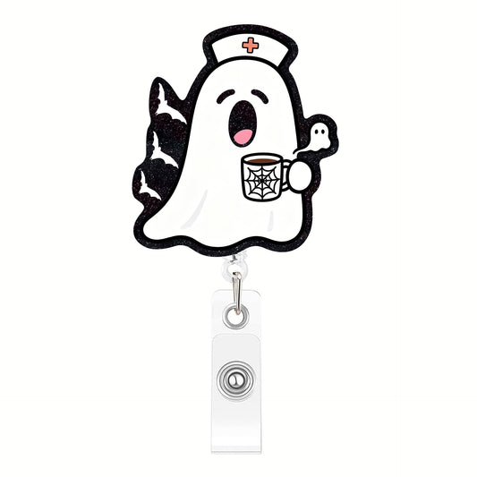 BOO Is Tired Of Coffee Acrylic Badge Reel
