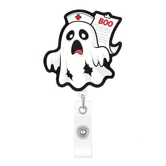 BOO Crying Red List Acrylic Badge Reel