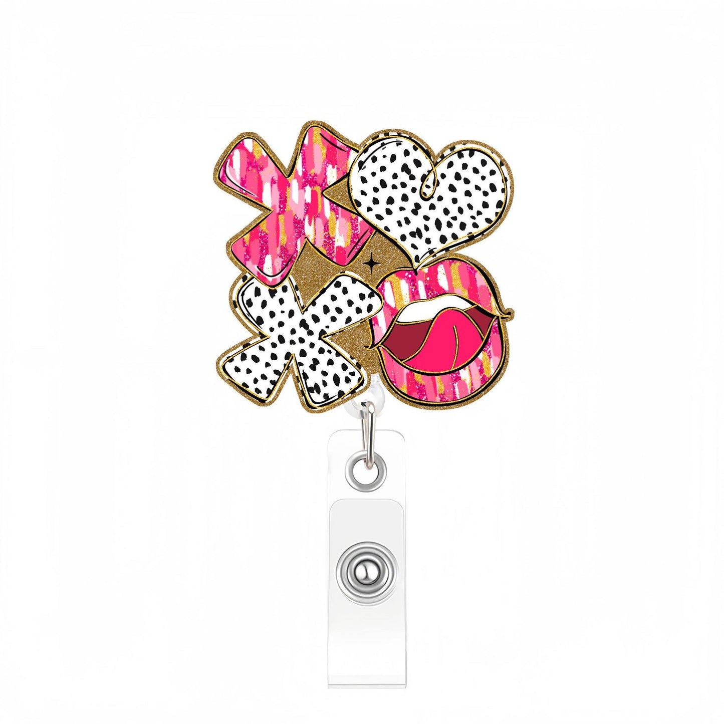 Acrylic XOXO Badge Reel Valentine Day Gift